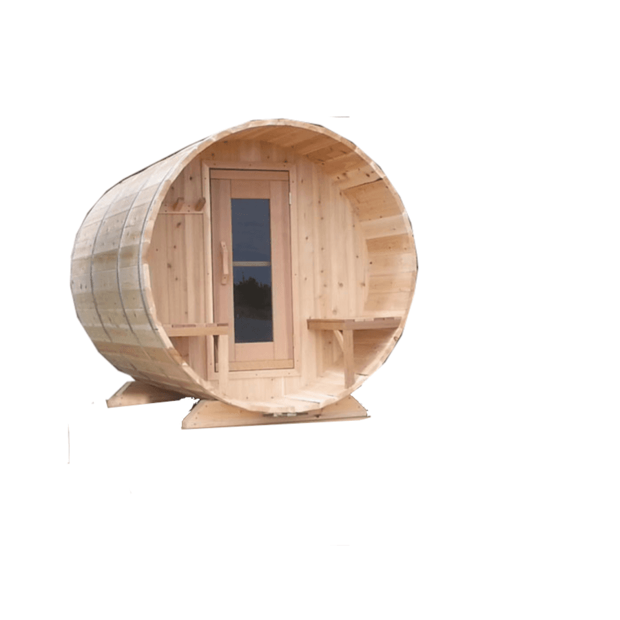 7'x6'  Barrel Sauna w Porch